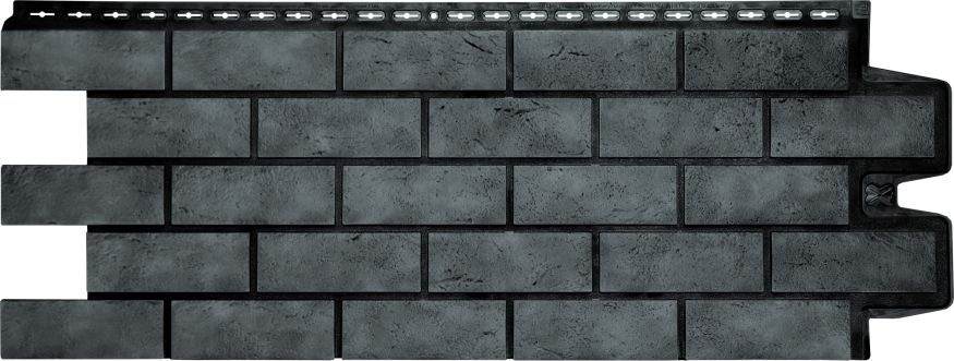 Фасадная панель Grand Line, Состаренный кирпич Design Plus, Антрацит с черным швом купить в Тольятти