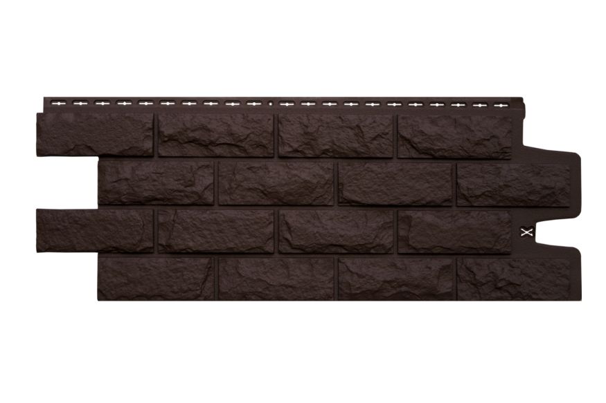 Фасадные панели Grand Line, Колотый камень Classic, Шоколадный купить в Тольятти