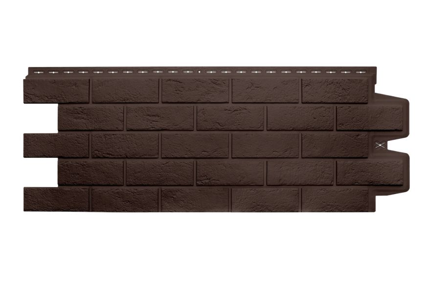 Фасадная панель Grand Line, Состаренный кирпич Classic, Шоколадный купить в Тольятти