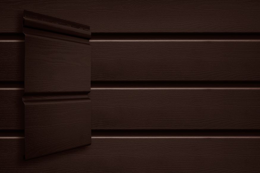 Виниловый сайдинг Grand Line Double-брус Темный дуб купить в Тольятти