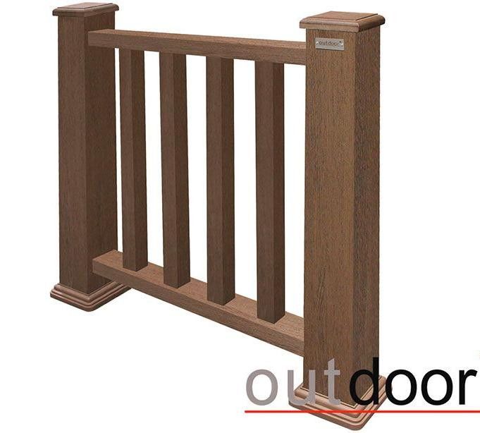 Ограждение из ДПК Outdoor Classic 3D STORM в коричневом миксе. купить в Тольятти