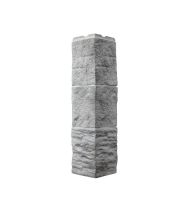 Угол внешний Фасайдинг Дачный Туф 3D Светло-серый