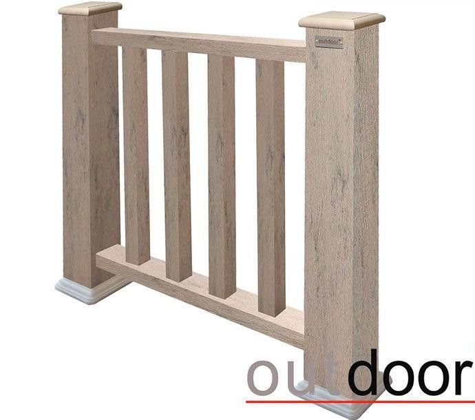 Ограждение из ДПК Outdoor Классик 3D STORM в сером миксе купить в Тольятти