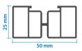 Алюминиевая несущая лага KRONEX 50x25x3000 мм купить в Тольятти