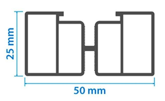 Алюминиевая несущая лага KRONEX 50x25x3000 мм купить в Тольятти
