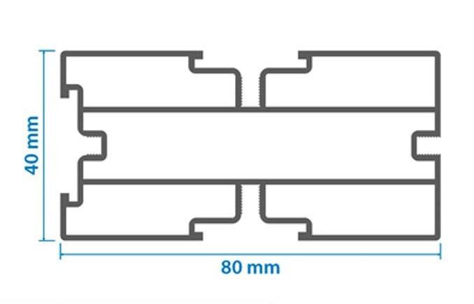 Алюминиевая лага KRONEX 80x40x3000 мм конструктивная купить в Тольятти