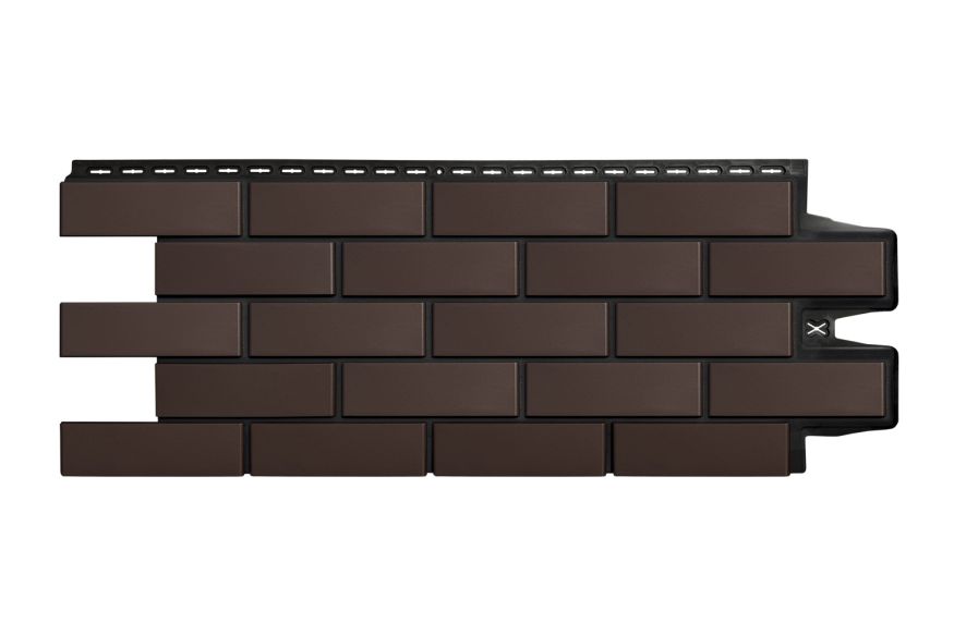 Фасадные панели Grand Line, Клинкерный кирпич Design, Шоколадный, шов RAL 9005  купить в Тольятти