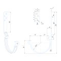 Крюк длинный усиленный модернизированный с комплектом крепления Aquasystem, PU MATT, RAL 8017 Темно Коричневый 150/100 купить в Тольятти