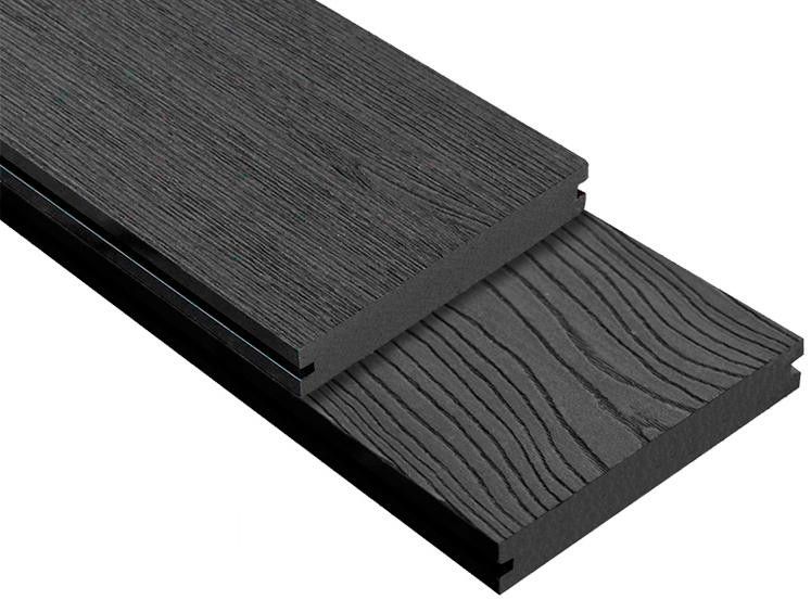 Террасная доска DPK Outdoor 3D полнотелая STORM/OCEAN BLACK черного цвета купить в Тольятти