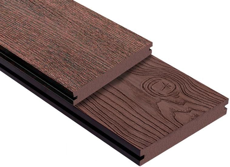 Террасная доска ДПК Outdoor 3D сплошная STORM/OCEAN BROWN коричневая смешанная купить в Тольятти